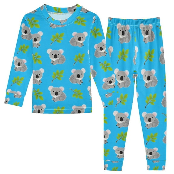 joogoo Koala Leaves 2 Piece Long Sleeve Tee and Pants Cotton Pajama Set 5Y