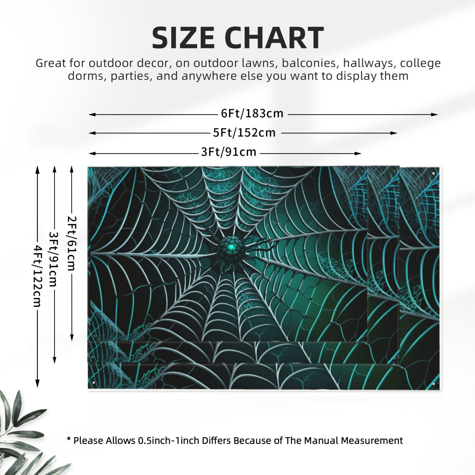 Spider Web Gothic Art Four Hole Decorated Banner Flag for Garden Yard Home Decoration Indoor Outdoor 4x6 Ft