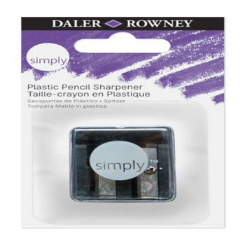 Daler-Rowney Simply Plastic Pencil Sharpener with Dual Holes, Black