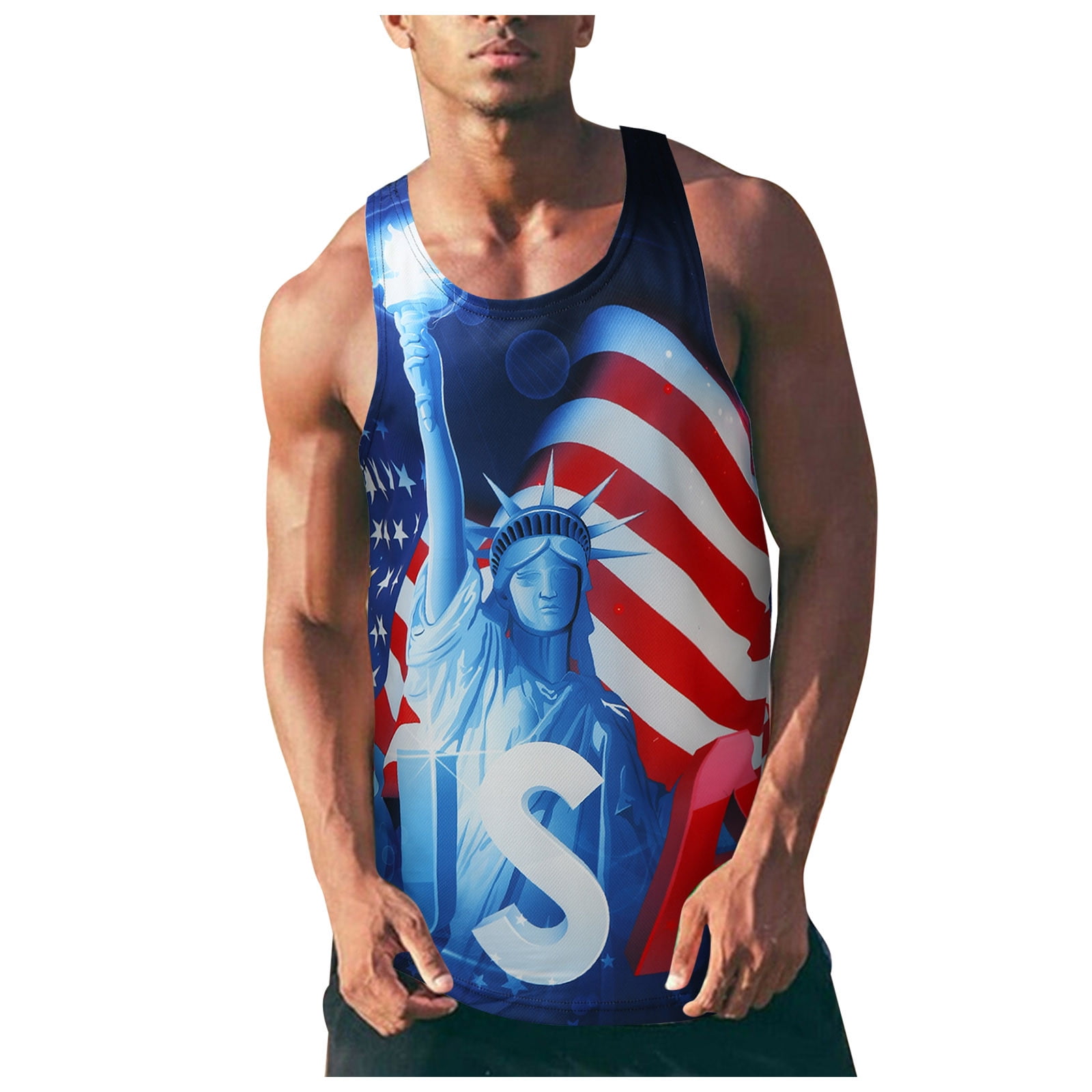 Mens 3D Tank Top Novelty Graphic Breathable Quick Dry Sleeveless Shirt S-3XL 