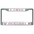 thumbnail image 1 of I Love Pickleball Chrome License Plate Frame, 1 of 1