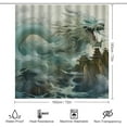 thumbnail image 2 of 4 Pieces Chinese Style Dragon Shower Curtain Set Ink Painting Contemporary Bathroom Decor Sets with Rugs Bathroom Accessories Set Bathroom Curtain Shower Set with 12 Hooks, 2 of 8