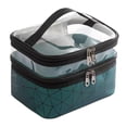thumbnail image 2 of Neceser de maquillaje de transporte Yinane Capacidad Doble Cremallera Impermeable verde Neceser de viaje, 2 of 6
