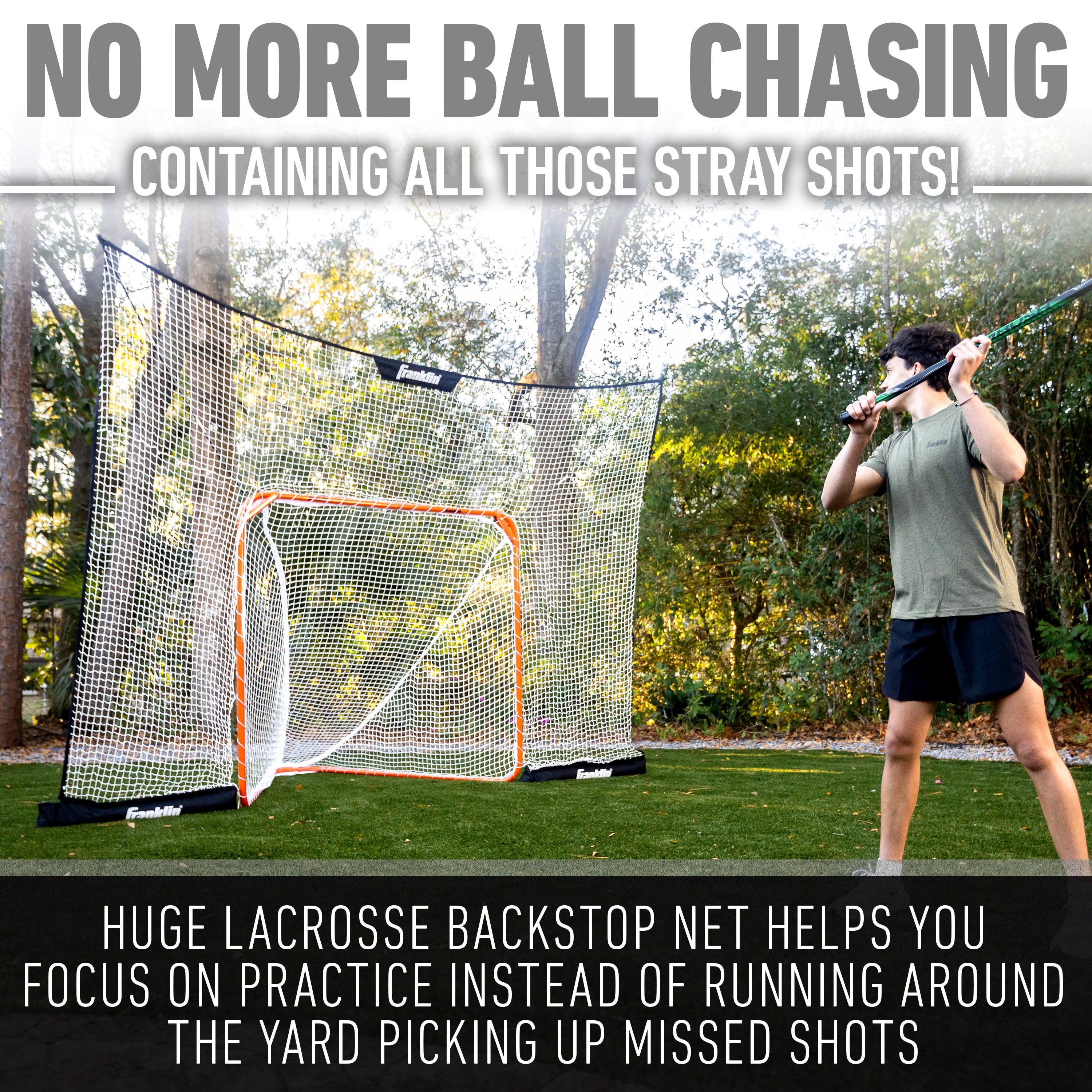 Free Shipping! Franklin Sports Lacrosse Goal Backstop - 12 Free Shipping! Franklin Sports Lacrosse Goal Backstop - 12