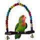 thumbnail image 1 of Peety Pets Columpio para loros, juguetes colgantes de pie, pájaros, coloridos soportes de jaula de cuentas de madera, accesorios con campanas (L), 1 of 5