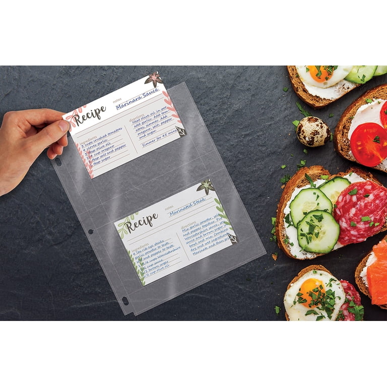 recipe card sleeves 4x6 Amazon.com: Vovoo 4x6 Recipe Cards Protectors,Recipe Card Sleeves,100 Count,Recipe  Cards Covers: Home & Kitchen main image 0