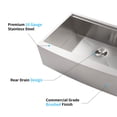thumbnail image 5 of Izzovium 36x22x10" Farmhouse Apron Single Bowl Stainless Steel Kitchen Sink with Workstation, Brushed Nickel, Integrated Ledge & Anti-Condensation Coating, 5 of 12
