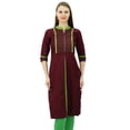 thumbnail image 1 of Phagun Women Chic Style Cotton Kurta Kurti Solid Top Tunic, 1 of 7
