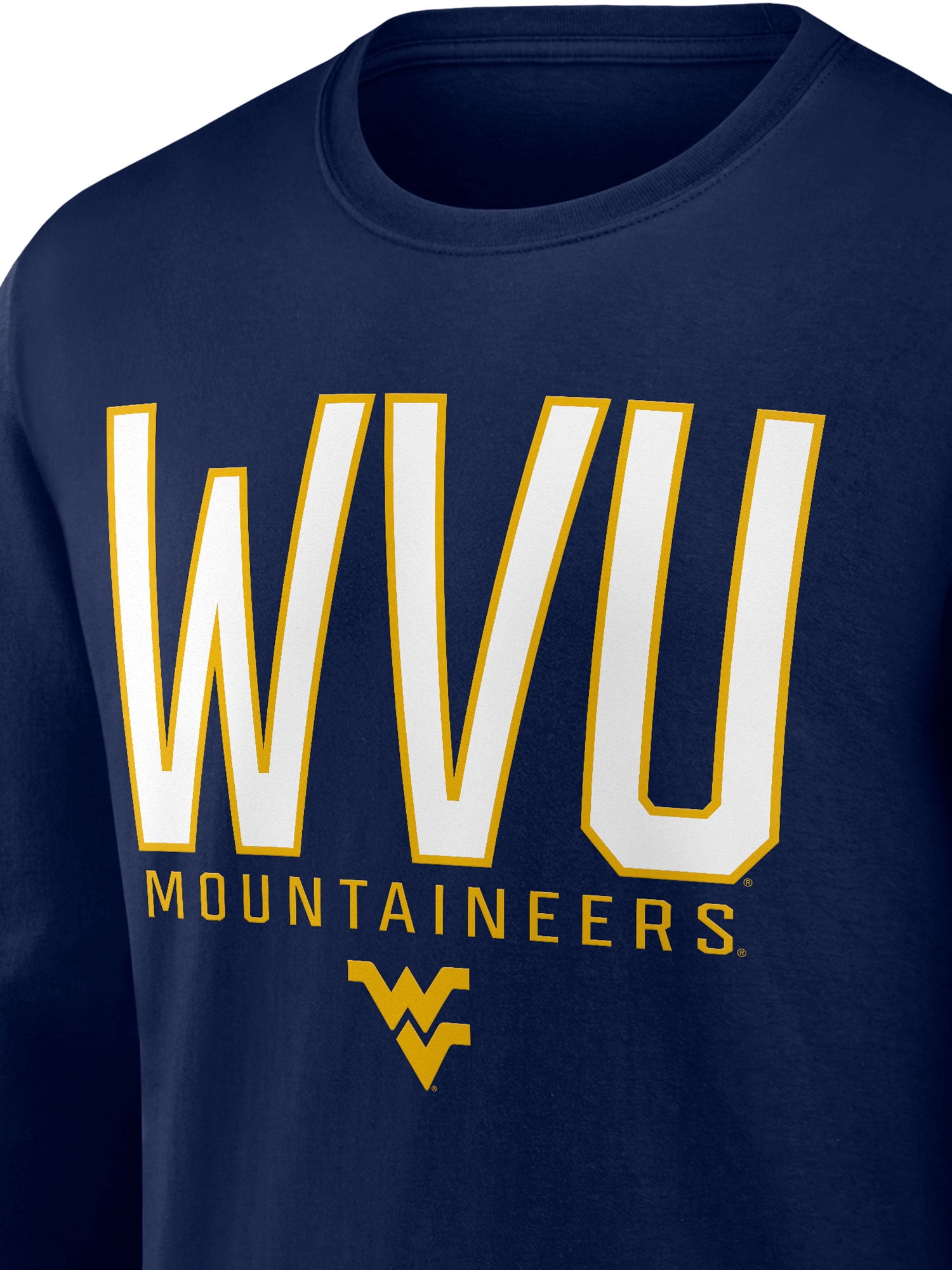 NCAA West Virginia Mountaineers Men's Cotton Navy Long Sleeve T-Shirt