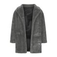 thumbnail image 4 of LSLJS Women Fashion Solid Pocket Color Jacket Plush Long Sleeves Lapel Coat, 4 of 6