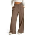 thumbnail image 6 of UDAUDU Womens Fleece Sweatpants Wide Leg Sweat Pants Fall Winter Baggy Drawstring High Waist Pant with Pockets XL, 6 of 8