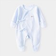 thumbnail image 2 of Gibobby Baby Onesies Comfortable Long Sleeved Crew Neck Bodysuit Color Ribbed 0 3 6 9 12 18 24Months Newborn Jumpsuit Soft Unisex Baby Clothes(1-3 Months,Blue), 2 of 4