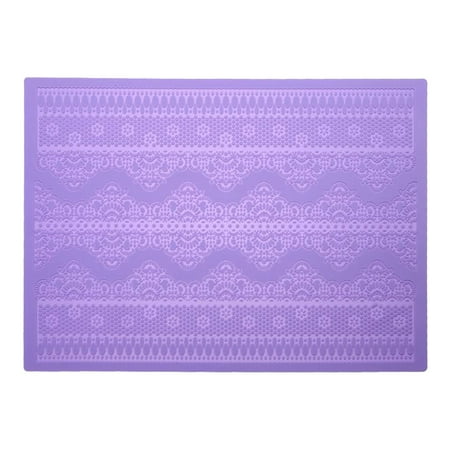 

ZTTD Fondant Lace Silicone Lace Silicone Shape Border Decoration Fondant Impression Pad Purple Chocolate Candy Candy Craft Candy Cupcakes Kitchen Supplies A