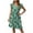 Green womens dresses, variant on Summer Saving Wycnly Womens Dresses Beach Vacation Fashion Pleated Swing Empire Waist Ruffle Sleeve A Line Dresses Summer Leaves Print V-Neck Short Sleeve Formal Midi Dress Blue XL