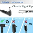 thumbnail image 3 of 65W 45W Adapter Charger compatible with Lenovo Laptop, Ideapad 3 1 S340 S145 330 320 310, Flex 5, V14 V15 V17 Laptop Power Supply Cord, 3 of 6
