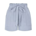 thumbnail image 4 of Tnhcen Women's Summer Casual Shorts · Drawstring Elastic Waist Shorts ·Pre-Shrunk Washed Wrinkle Shorts · Plus Size Pocket Shorts S-2XL, 4 of 8