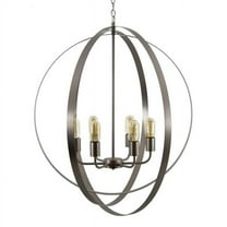 Yosemite Home Decor Tira 6-Light Metal Orb Chandelier in Satin Nickel