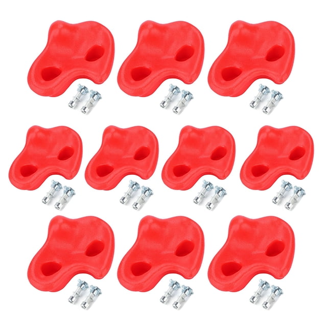 Juego de 10 piedras de escalada texturizadas de plástico para pared, para niños, surtido de pernos rojos