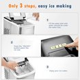 thumbnail image 4 of CROWNFUL Máquina para hacer hielo para encimera, 9 cubitos de hielo listos en 7 minutos, cubos de hielo bala de 26 libras en 24 horas, máquina de hielo eléctrica con cuchara y cesta, 4 of 5