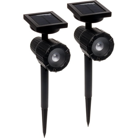 - 2 Pack GreenLighting Black Eyera Outdoor Security Landscape Solar LED Spotlight
