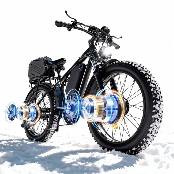 Electric Fat Tire Bike for Adults, 6000W Dual Motor, 60V 25AH Battery, 50MPH, 26" x 4.0" Off-Road  Mountain E-Bike, Dual Shock Absorbers, Hydraulic Brakes, UL2849 Certified
