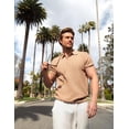 thumbnail image 5 of COOFANDY Mens Knit Polo Shirts Short Sleeve Ribbed Textured Polo Shirt Lightweight Casual Golf Shirts Collared T Shirt, 5 of 6