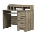 thumbnail image 1 of South Shore Versa Computer Office Desk with Hutch, in Weathered Oak, 1 of 12
