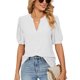 thumbnail image 1 of Camiseta de manga corta Ticfox para mujer con cuello en V color blanco XXL, 1 of 5