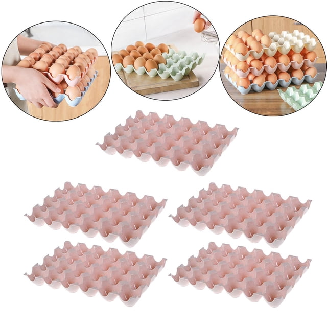 5x Caja de huevos Bandeja de huevos Contenedor de gran capacidad Refrigerador Contenedor de almacenamiento para congelador Cocina Nevera Cocina , Rosado Macarena Titular de almacenamiento de huevos