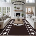 thumbnail image 3 of 5'x7' Area Rugs for Living Room Bedroom, Western Star Tribal Washable Rug Carpet Runner Indoor Outdoor, Brown Texas Ethnic Stars Abstract Art Non Slip Floor Mats Area Rug for Kitchen, Nursery, 3 of 8