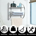 thumbnail image 5 of Costway 2 Tier Wall Mount Shower Organizer Toilet Bathroom Storage Rack Holder Towel Bar, 5 of 8