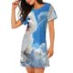 thumbnail image 2 of Easygdp Cute Cloud Bichon Frise Camisón de manga corta para mujer, informal, estampado, 2 of 6