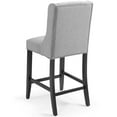thumbnail image 4 of Tufted Counter Stool Chair, Fabric, Wood, Light Grey Gray, Modern Contemporary Urban Design, Bar Pub Cafe Bistro Hotel Restaurant Hospitality, 4 of 7