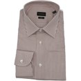 thumbnail image 1 of Zegna Chemise Habillée à Rayures Trofeo Brun Foncé pour Homme - 44-17.5 (TG), 1 of 1
