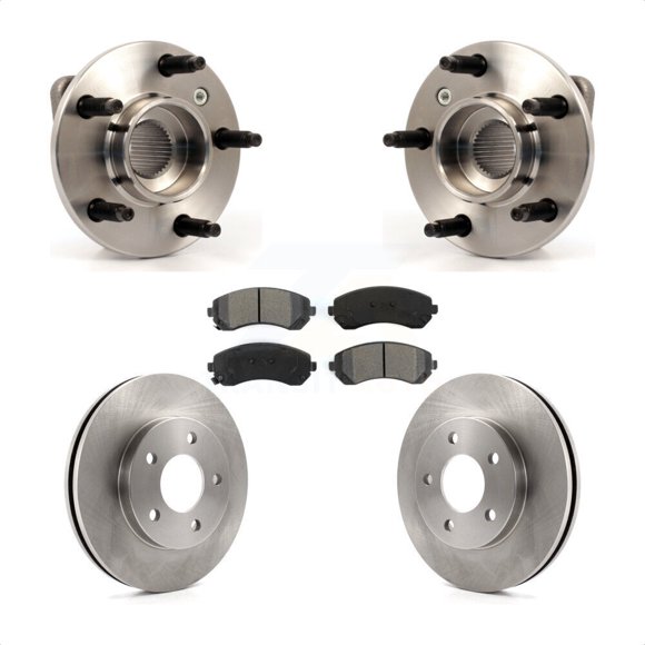 Transit Auto Ensemble de Roulement de Moyeu avant Rotors de Frein à Disque et Plaquettes Semi-Métalliques pour Voiture Buick Rendez-Vous Pontiac Aztek KBB-105558