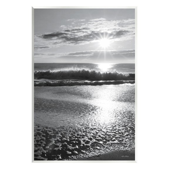 Stupell Shining Sun Beach Foam Reflection Landscape Photography Wall Plaque Unframed Art Print Wall Art