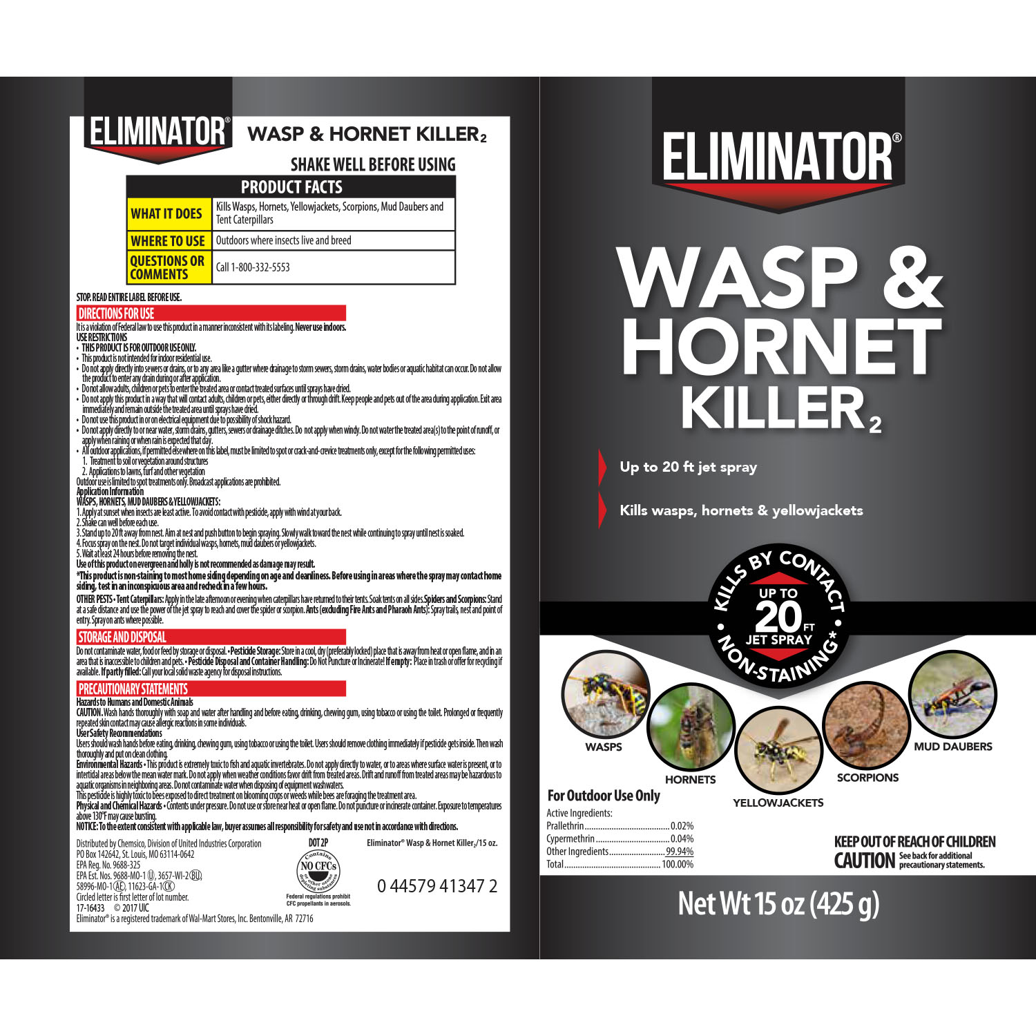 Eliminator Wasp & Hornet Killer Aerosol Spray, 2/15-Ounce - image 3 of 3