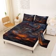thumbnail image 2 of Feelyou Western Fire Dragon Full Size Sheets for Men Boys, Magic Galaxy Moon Bed Sheets, 4pcs, 2 of 5