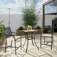 thumbnail image 2 of Costway Patio Square Bar Table Wood-Like Tabletop Metal Frame Garden Backyard, 2 of 7