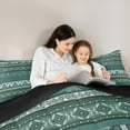 thumbnail image 4 of jejeloiu Rustic Western Aztec Bedding Comforter Set,Retro Bohemian Geometric Twin Comforter Sets,Green Vintage Triangle Rhombus Bedding Set For Men Women,Home Decor Reversible,2 Pieces, 4 of 7