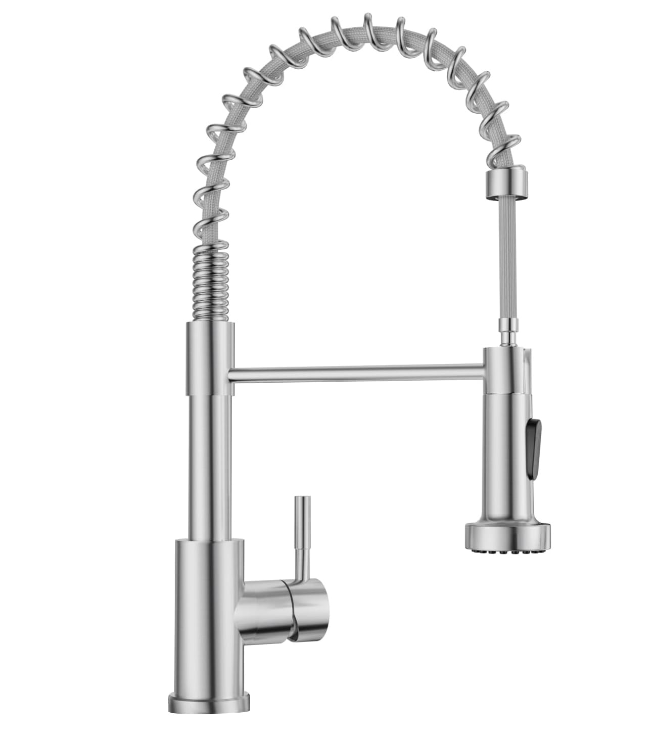 APPASO Commercial Spring Kitchen Faucet with Sprayer Brushed Nickel ...
