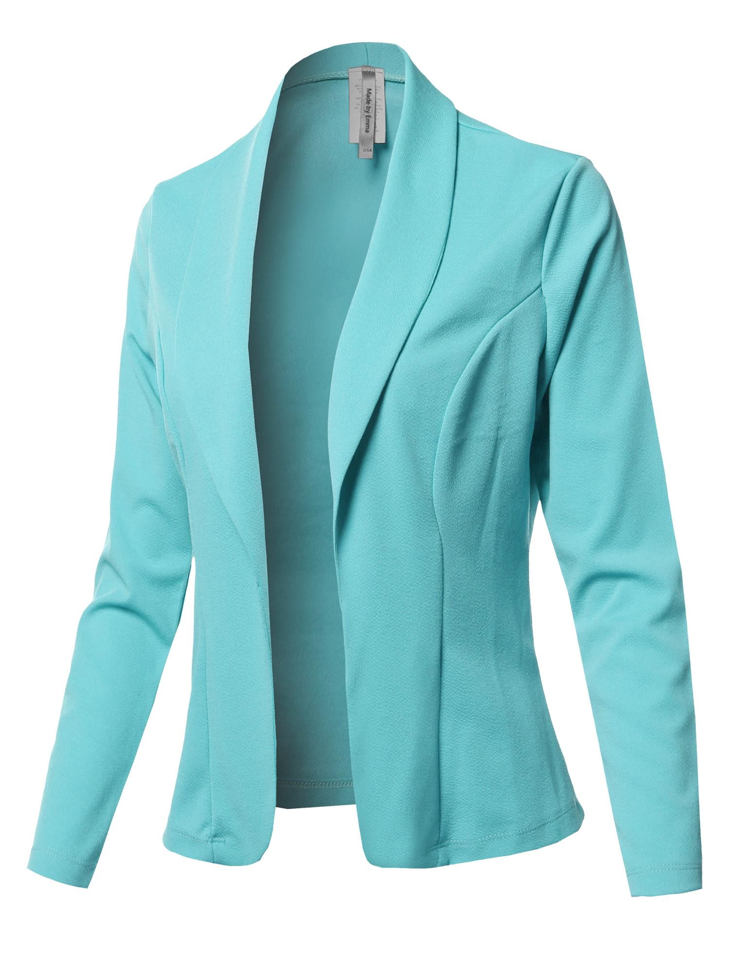 FashionOutfit Women's Solid Long sleeve Open Front Office Blazer Jacket