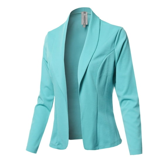 FashionOutfit Women's Solid Long sleeve Open Front Office Blazer Jacket