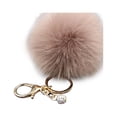 thumbnail image 2 of Windfall Colorful Women Faux Rabbit Fur Ball Pompom Keychain Phone Handbag Charm Pendant, 2 of 8