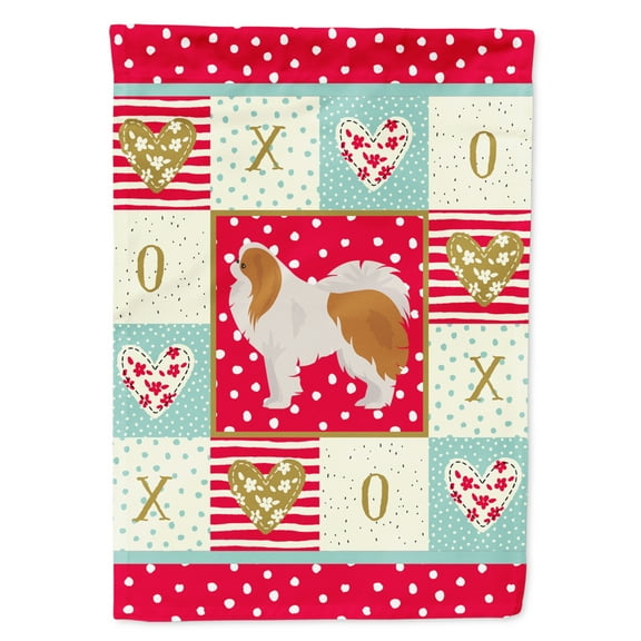 Carolines Treasures CK5848CHF Japanese Chin 1 Love Flag Canvas House Size Large multicolor