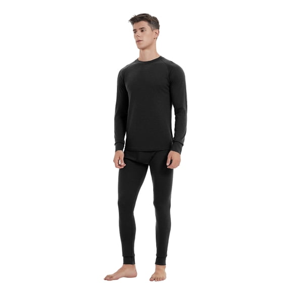 Iguana Men's 100% Merino Wool Thermal Base Layer Set, Long Sleeve Top and Long Johns, Winter Underwear for Skiing, Hiking and Outdoor Activities