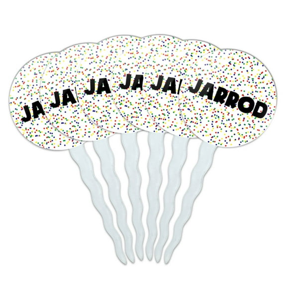 Jarrod Cupcake Picks Toppers - Set of 6 - Mutlicolored Speckles