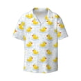 thumbnail image 3 of Cauagu Yellow Rubber Duck Men's Short Sleeve Button Down Hawaiian Shirt for Men Bowling Shirts Casual Summer Beach Shirt,Medium, 3 of 6