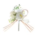 thumbnail image 3 of Boutonniere de Boda Artificial Perfecl Blanco Decoración de Fiesta, 3 of 8