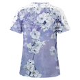 thumbnail image 5 of Camisas de Manga Corta para las Mujeres Impresión Cuello Redondo Suéter Encaje Camisa, Blusa de Verano Casual para las Mujeres, 5 of 5